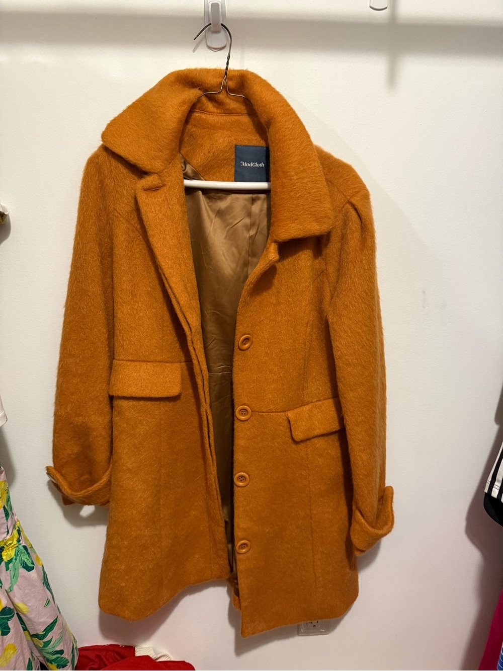 Mod cloth orange pea coat size small